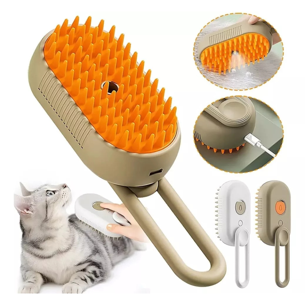 Cepillo Eléctrico a Vapor 4 en 1 para Mascotas